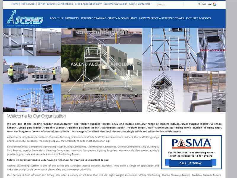 Ascend Scaffolding Infobahn Website Work