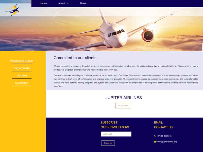 Jupiter Airlines Infobahn Website Work