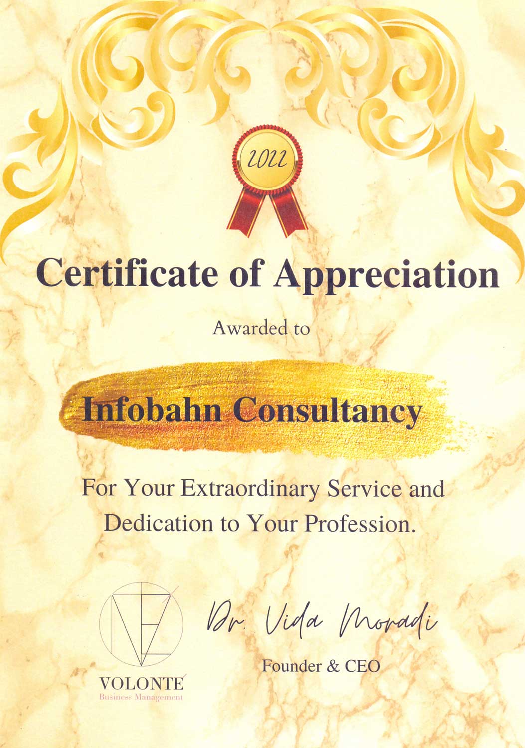 Certificate of Appreciation